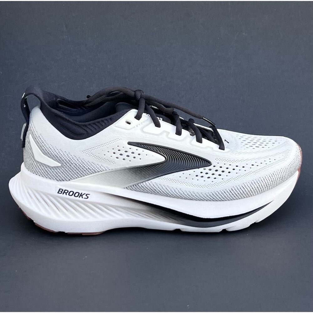 BROOKS Glycerin 23 Running Shoes Wide Width 2E White / Black / Gum Men's Size 9 - Picture 2 of 11